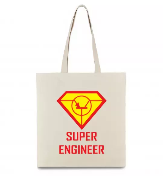 Еко-сумка Супер інженер Бежевий фото