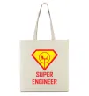 Еко-сумка Супер інженер Бежевий фото
