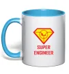 Чашка с цветной ручкой Супер інженер Голубой Чашка с цветной ручкой Супер інженер Голубой фото