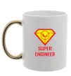 Чашка с цветной ручкой Супер інженер Золото Чашка с цветной ручкой Супер інженер Золото фото