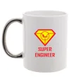 Чашка с цветной ручкой Супер інженер Серебро Чашка с цветной ручкой Супер інженер Серебро фото