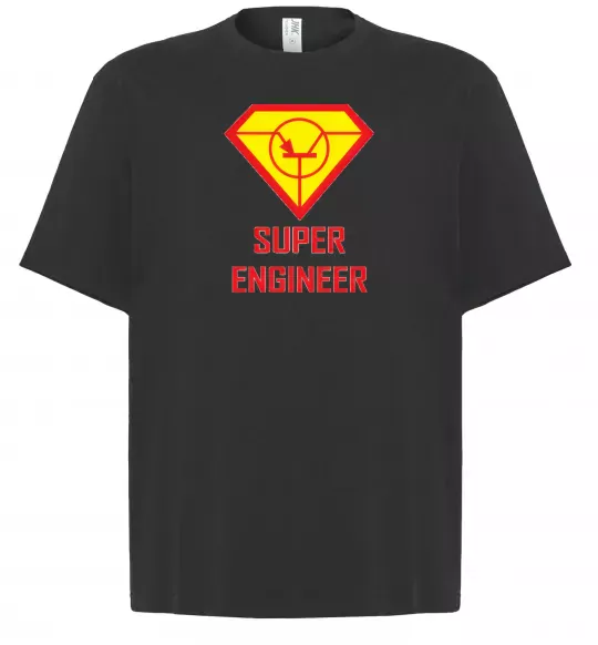 Футболка Оверсайз Супер інженер Черный фото
