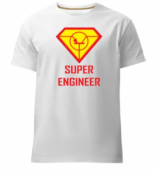 Мужская премиум футболка Супер інженер Белый фото