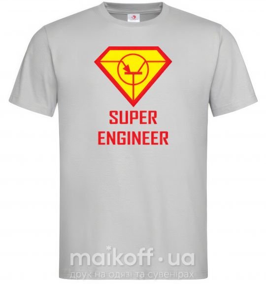 Мужская футболка Супер инженер Серый фото