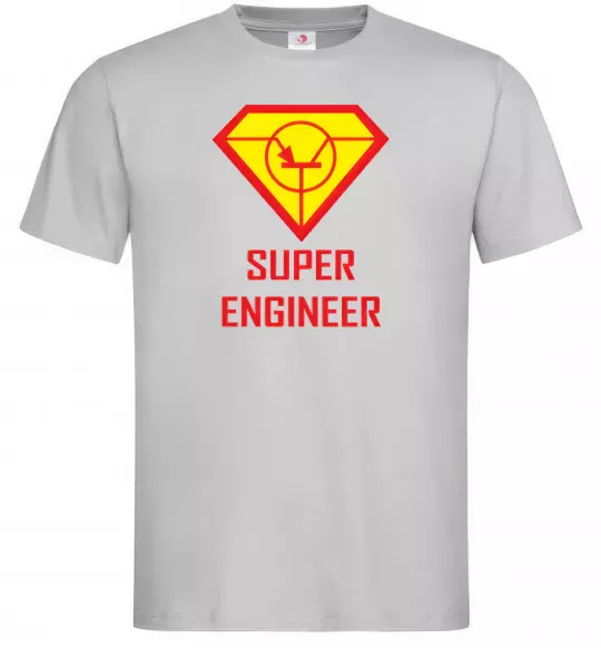 Чоловіча футболка Супер інженер Сірий фото