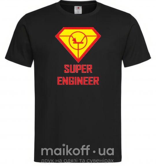 Мужская футболка Супер инженер Черный фото