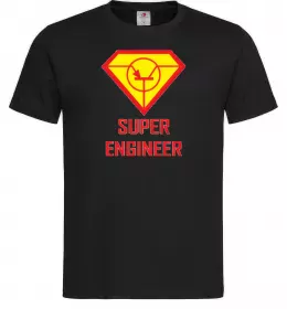 Чоловіча футболка Супер інженер Чорний фото