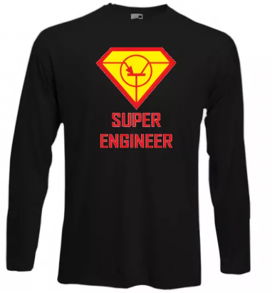 Лонгслів Супер інженер Чорний фото