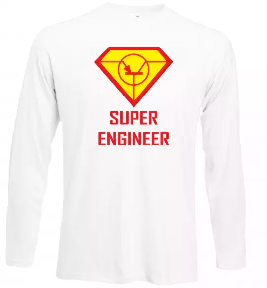 Лонгслів Супер інженер Білий фото