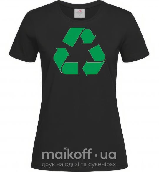 Жіноча футболка Recycling picture Чорний фото
