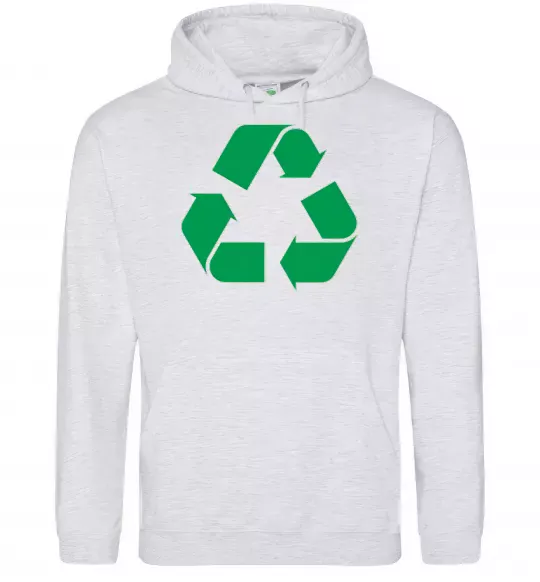 Чоловіча толстовка (худі) Recycling picture Сірий меланж фото