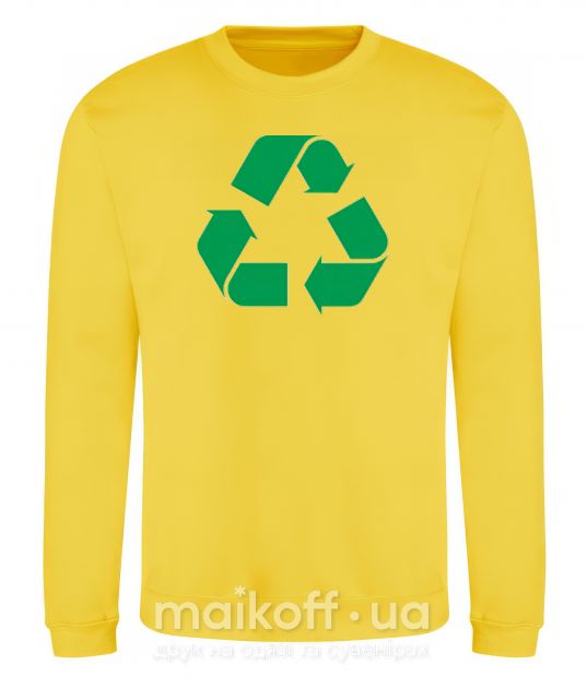Світшот Recycling picture Сонячно жовтий фото