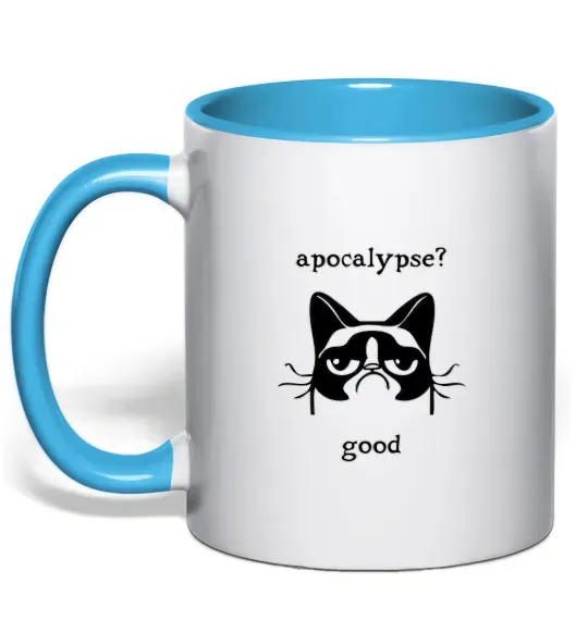 Чашка с цветной ручкой Apocalypse Голубой фото