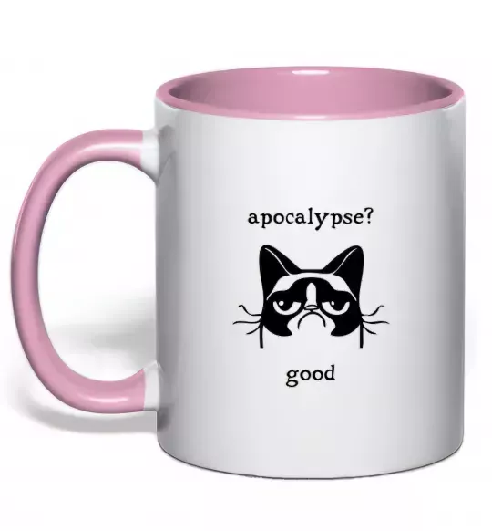 Чашка с цветной ручкой Apocalypse Нежно розовый фото