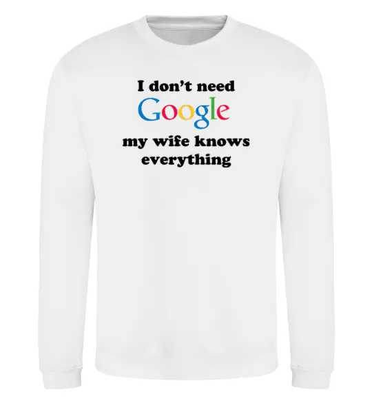 Свитшот My wife google Белый фото
