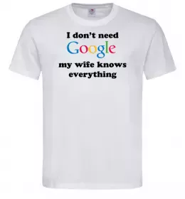 Мужская футболка My wife google Белый фото