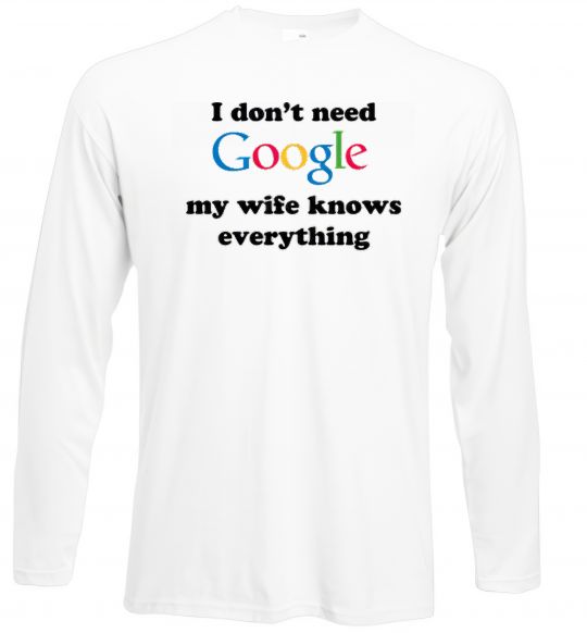 Лонгслів My wife google Білий фото