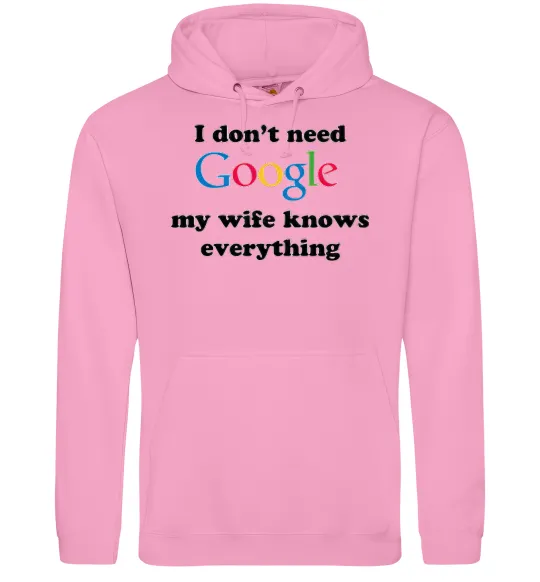Чоловіча толстовка (худі) My wife google Рожевий фото