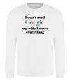 Світшот My wife google Білий Світшот My wife google Білий фото