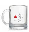 Чашка стеклянная Девочка с сердцем Прозрачный фото