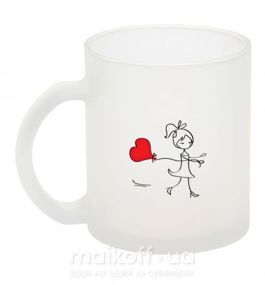 Чашка скляна Девочка с сердцем Фроузен фото