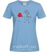 Женская футболка Девочка с сердцем Голубой фото