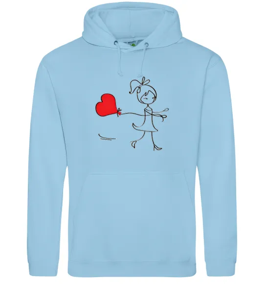 Женская толстовка (худи) Дівчинка з серцем Голубой фото