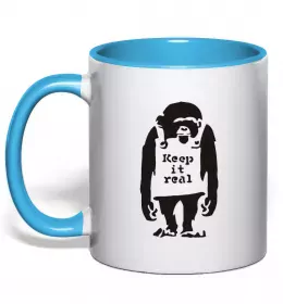 Чашка с цветной ручкой 98,8% chimp Черный фото