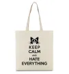 Еко-сумка Hate everything Бежевий фото