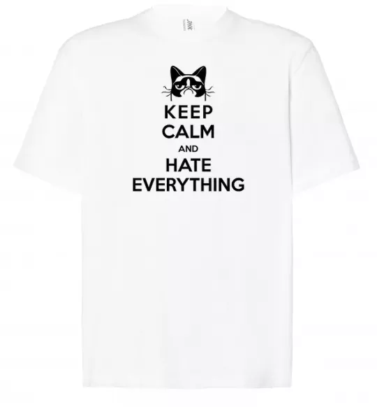 Футболка Оверсайз Hate everything Белый фото