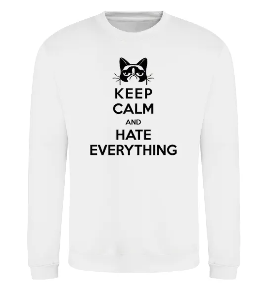 Свитшот Hate everything Белый фото