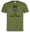 Чоловіча футболка Hate everything Оливковий Чоловіча футболка Hate everything Оливковий фото