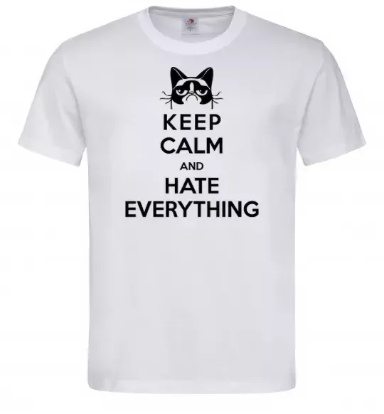 Чоловіча футболка Hate everything Білий фото