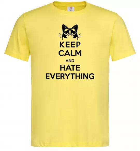 Чоловіча футболка Hate everything Лимонний фото