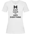 Жіноча футболка Hate everything Білий Жіноча футболка Hate everything Білий фото