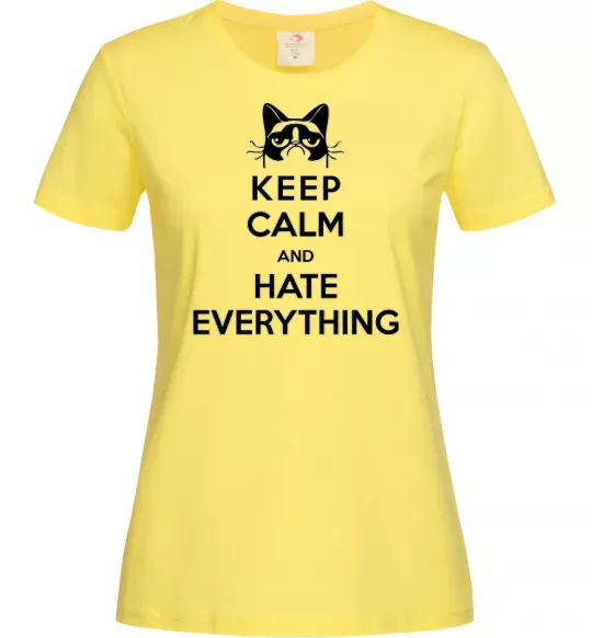Жіноча футболка Hate everything Лимонний фото