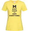 Жіноча футболка Hate everything Лимонний Жіноча футболка Hate everything Лимонний фото