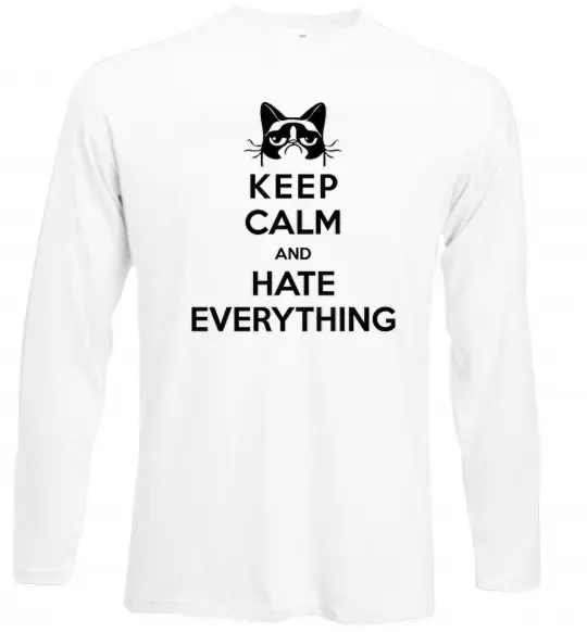 Лонгслів Hate everything Білий фото