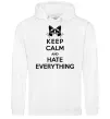 Мужская толстовка (худи) Hate everything Белый фото