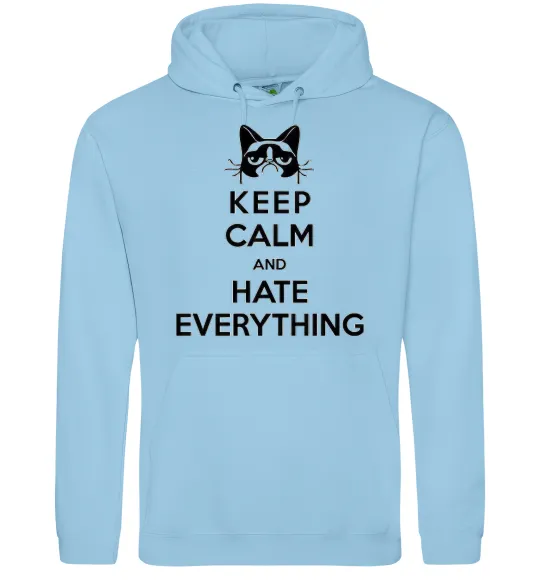 Чоловіча толстовка (худі) Hate everything Блакитний фото
