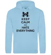 Чоловіча толстовка (худі) Hate everything Блакитний фото