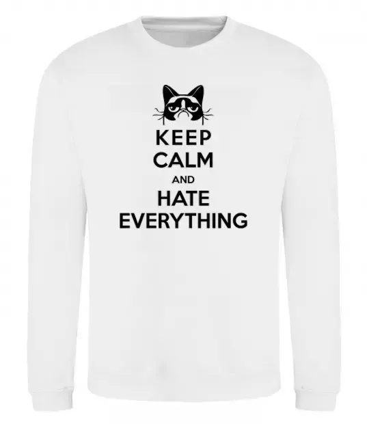 Світшот Hate everything Білий фото