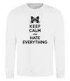 Світшот Hate everything Білий фото