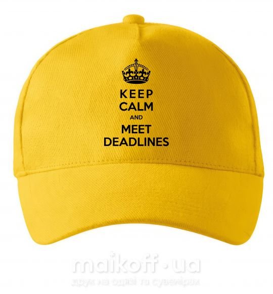 Кепка Meet deadlines Солнечно желтый фото