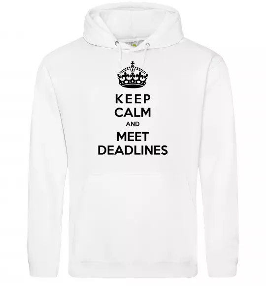 Женская толстовка (худи) Meet deadlines Белый фото