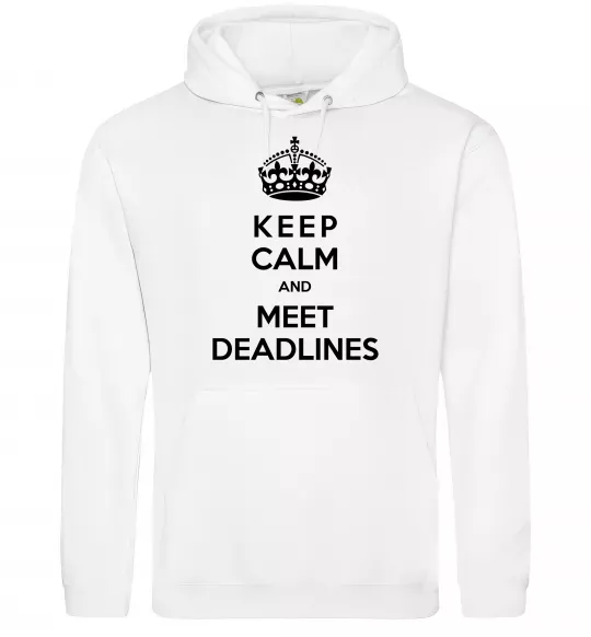 Чоловіча толстовка (худі) Meet deadlines Білий фото