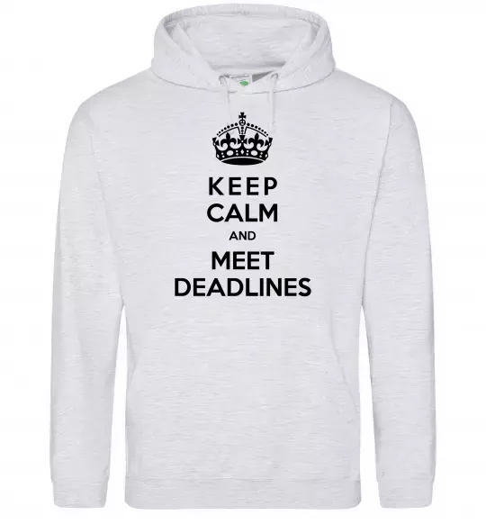 Чоловіча толстовка (худі) Meet deadlines Сірий меланж фото