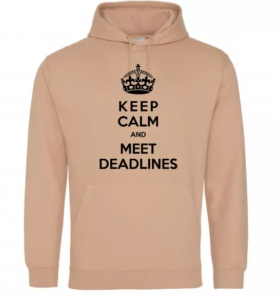 Чоловіча толстовка (худі) Meet deadlines Пісочний фото