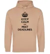 Чоловіча толстовка (худі) Meet deadlines Пісочний фото
