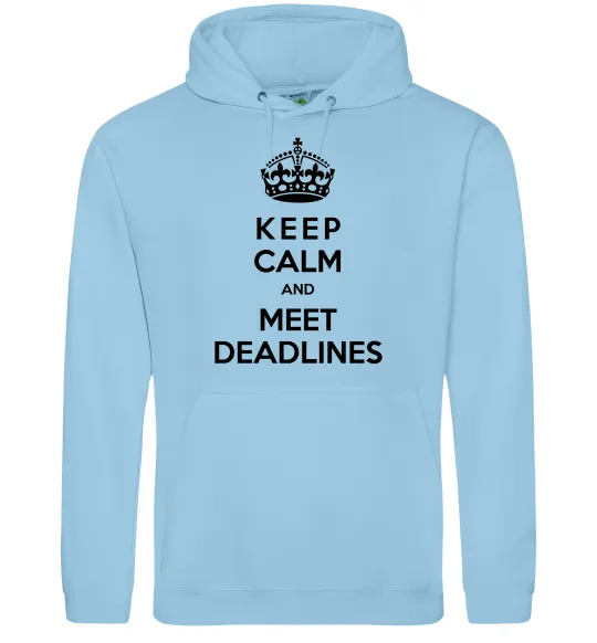 Чоловіча толстовка (худі) Meet deadlines Блакитний фото